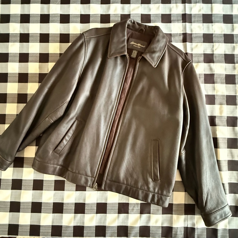 Eddie Bauer Chocolate Leather Jacket